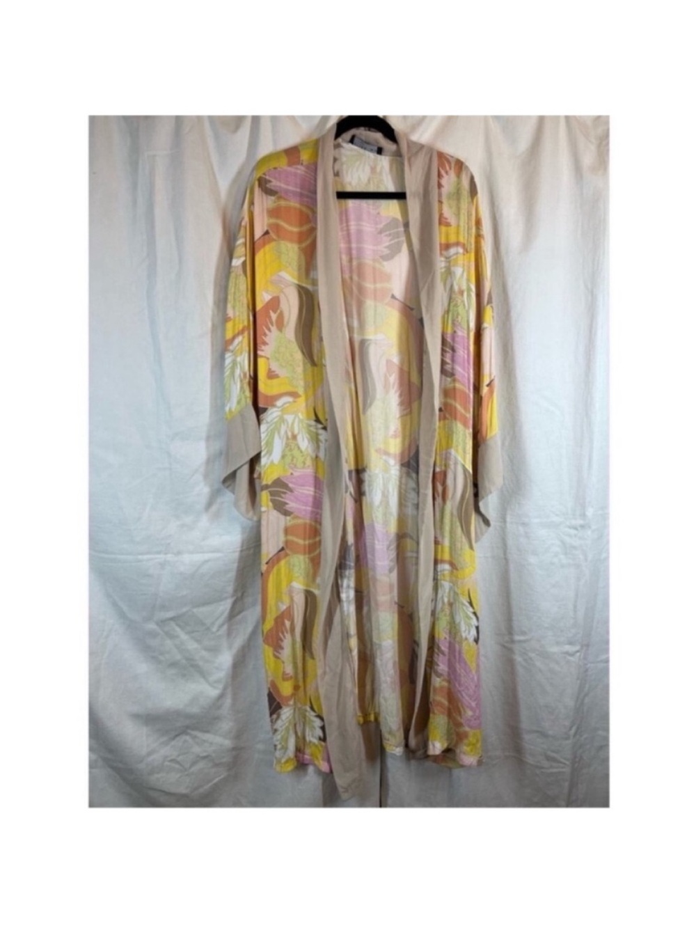 Refka Abstract 70's Psychedelic floral Sari Tunic lightweight OS